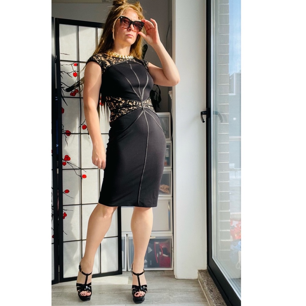 Tadashi Shoji Black Lace Bodycon Dress - Picture 4 of 10